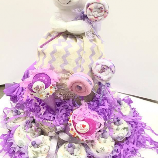 Εικόνα για Μωρότουρτα για κοριτσάκι - DiapierCake Baby Lollipop- Cupcake