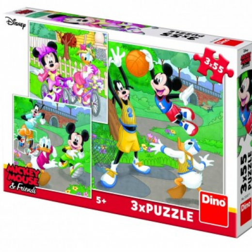 Εικόνα για Dino - Puzzle 24 - 100 Τεμ. :: MICKEY & MINNIE ΑΘΛΗΜΑΤΑ 3Χ55 ΤΕΜ.