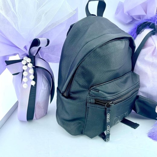 Εικόνα για Σετ λαμπάδας Black leather backpack Polo