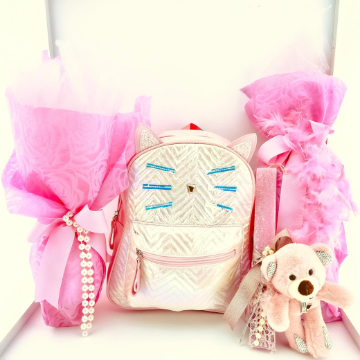 Εικόνα για Pink metallic kitty Σετ λαμπάδας τσάντα