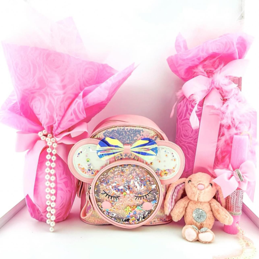 Εικόνα για Pink shining Minnie Σετ λαμπάδας τσάντα