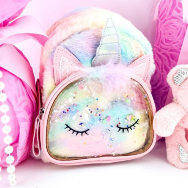 Εικόνα 3 για Pink furry unicorn Σετ λαμπάδας τσάντα 