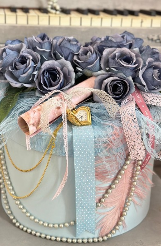 Εικόνα για Shabby blue Roses Bouquet With Pearls !